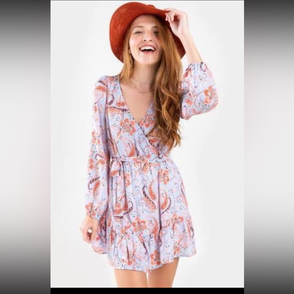 NWT Long Sleeve Paisley Dress